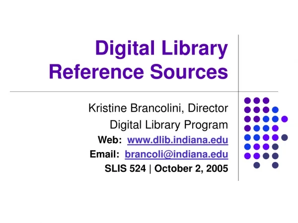 Digital Library Reference Sources