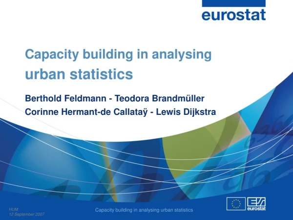 Capacity building in analysing urban statistics