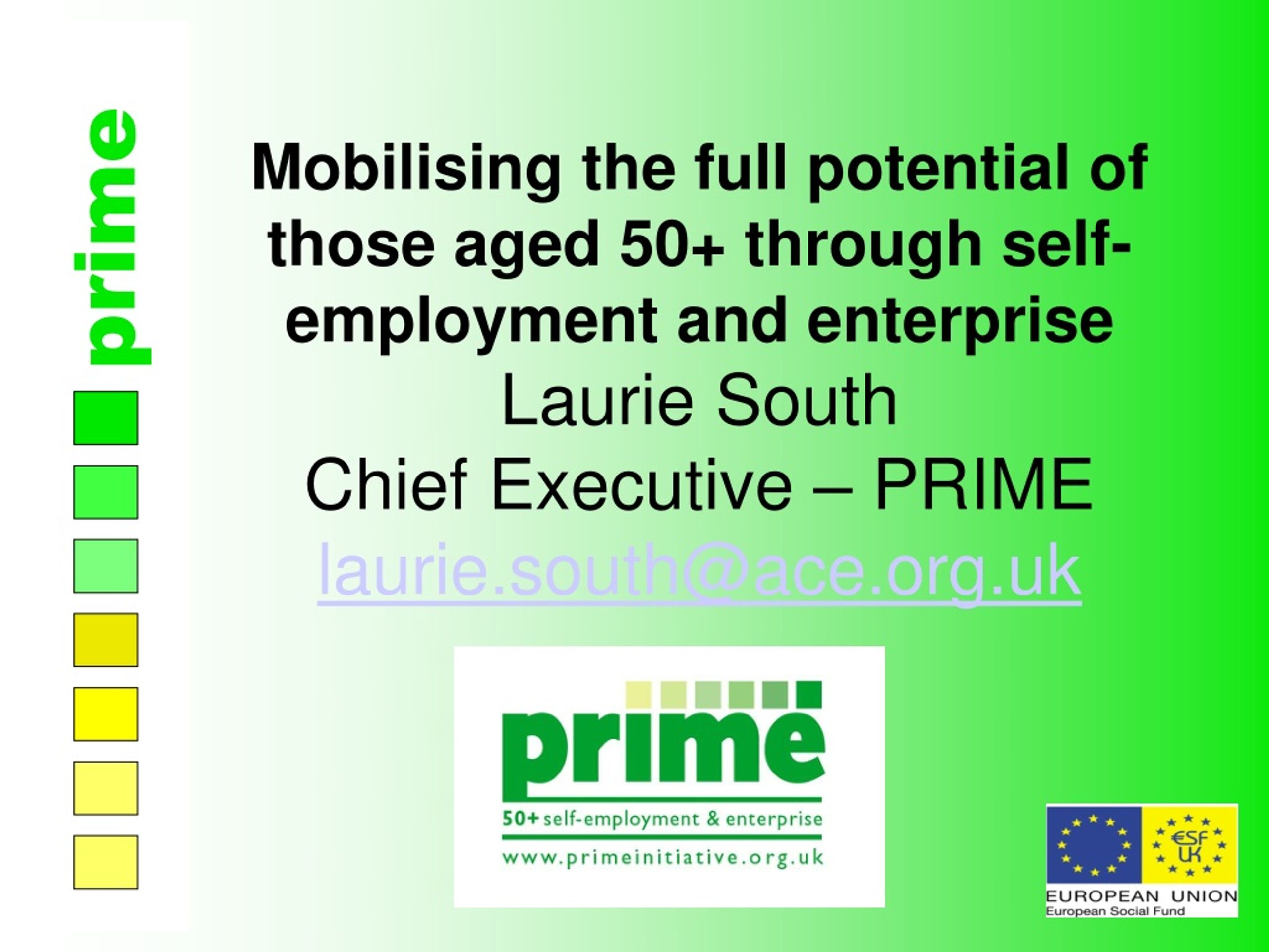 Empowering 50+ through Self-Employment: PRIME Initiative - slide 1
