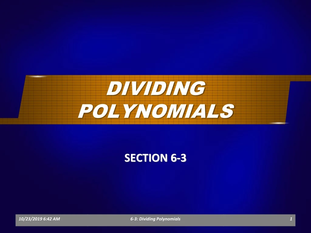 dividing polynomials