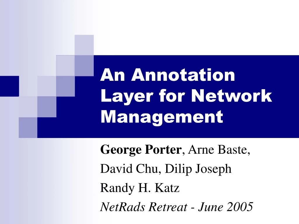 an annotation layer for network management