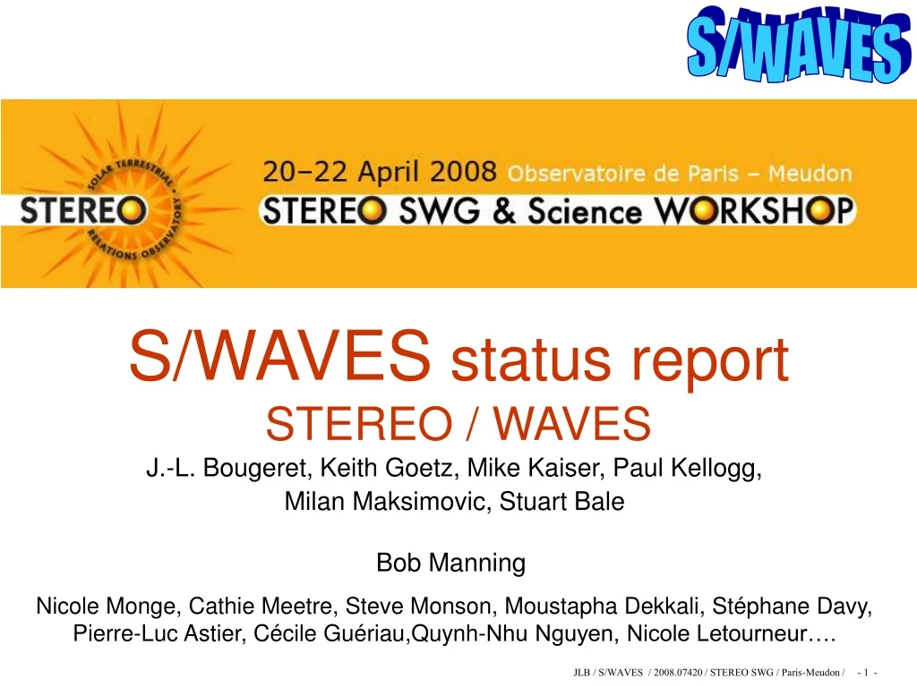 s waves status report stereo waves