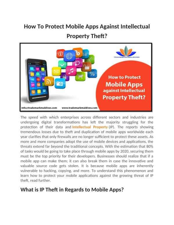 How To Protect Mobile Apps Against Intellectual Property Theft?