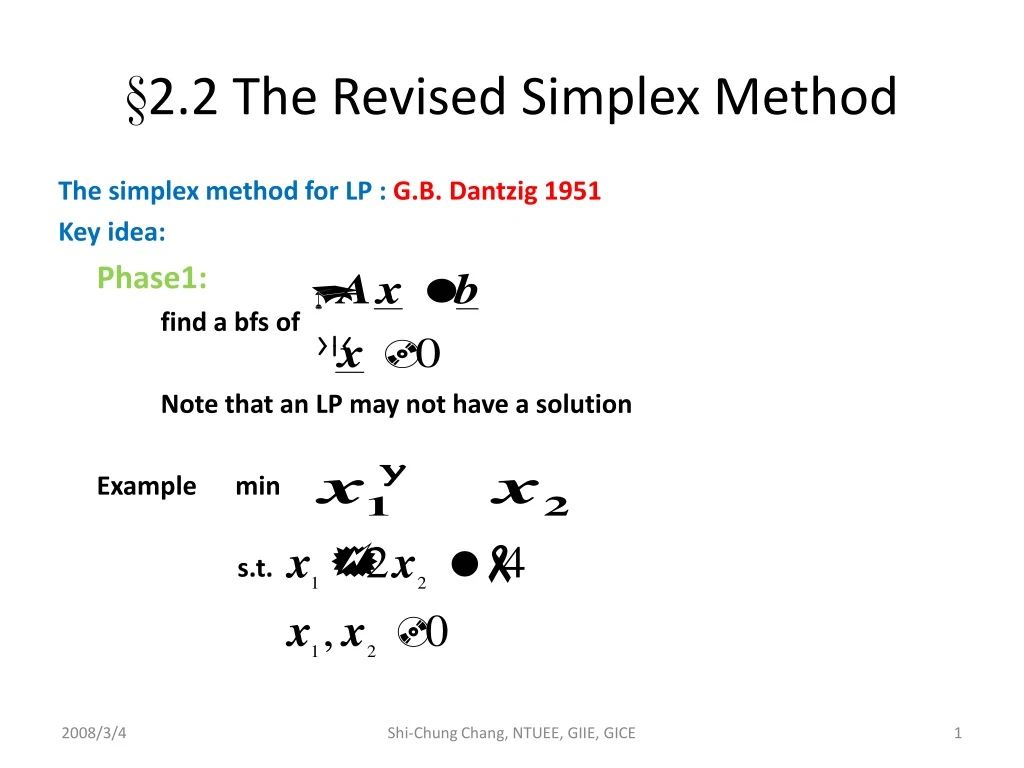 2 2 the revised simplex method