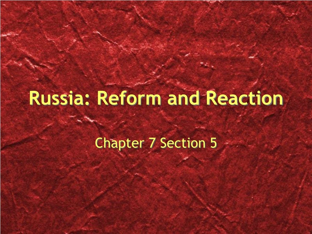 russia reform and reaction