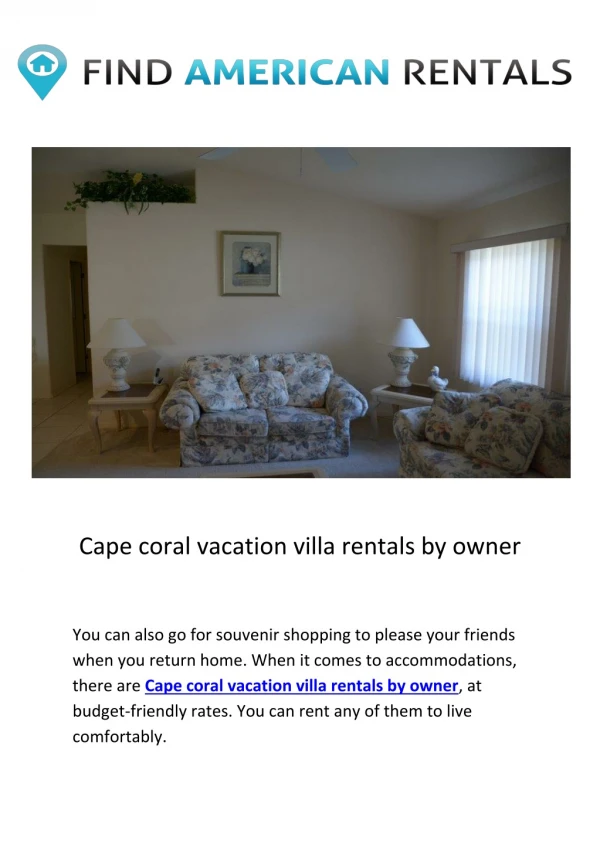 Cheap vacation rentals in florida