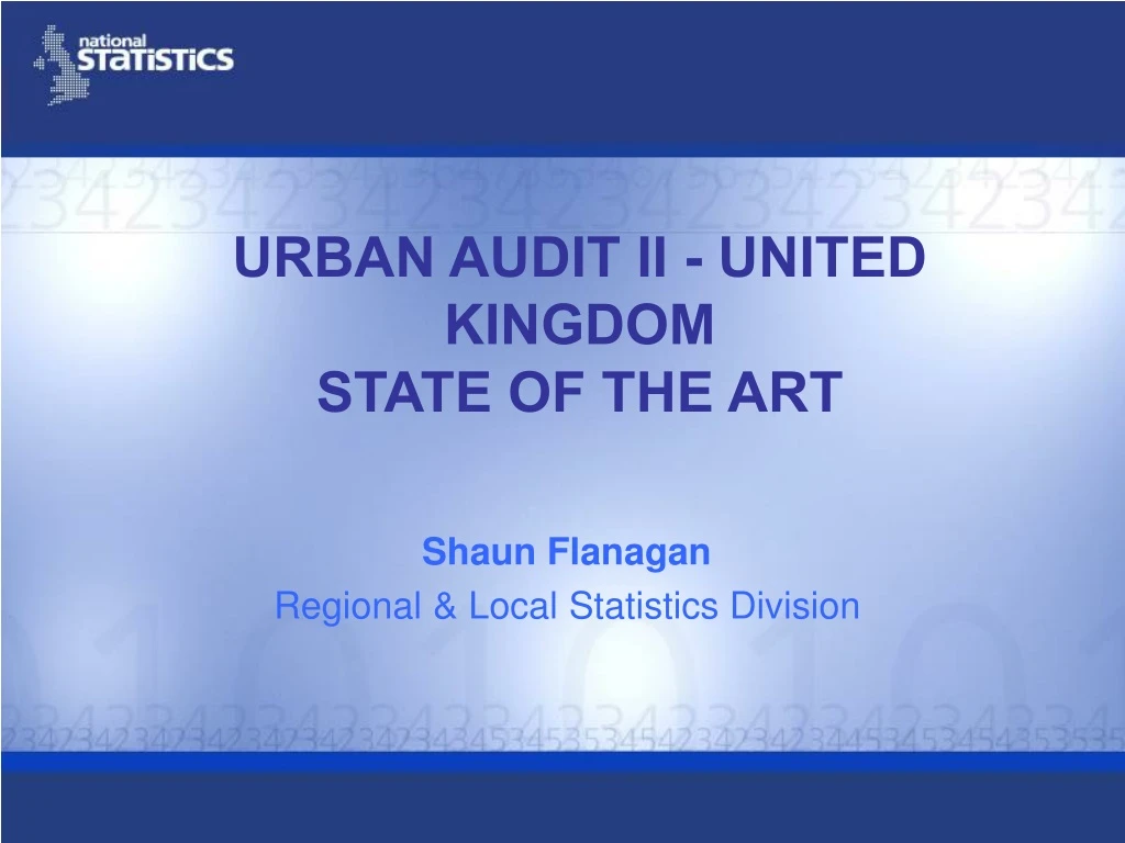 urban audit ii united kingdom state of the art