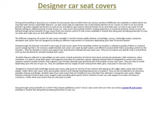 Designer car seat covers - slide 1