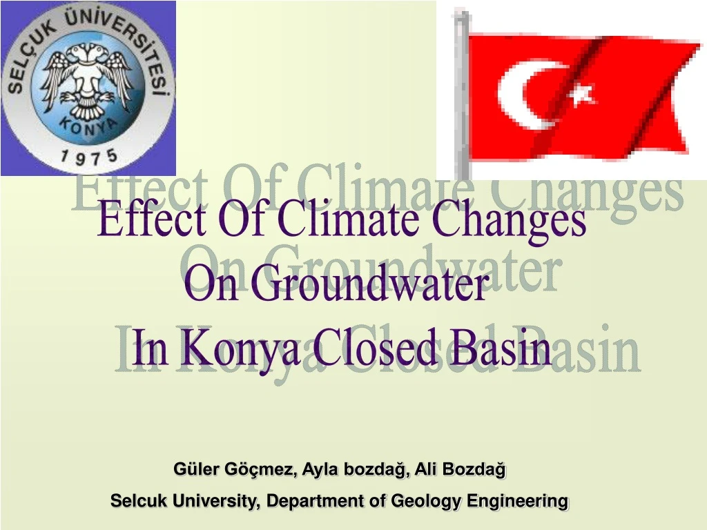 effect of climate changes on groundwater in konya