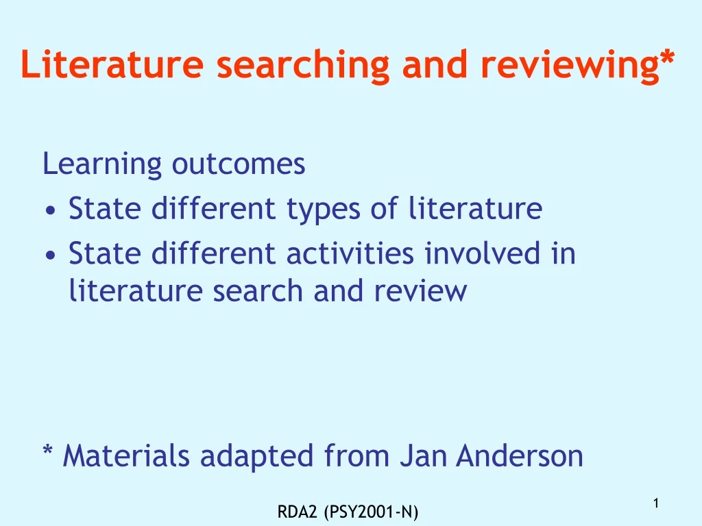 literature searching and reviewing