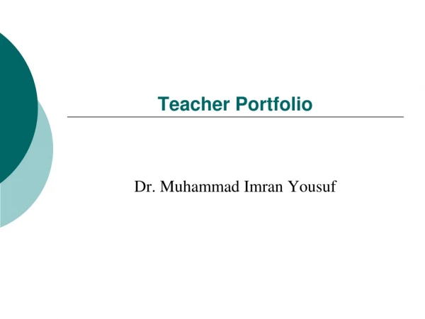 Teacher Portfolio