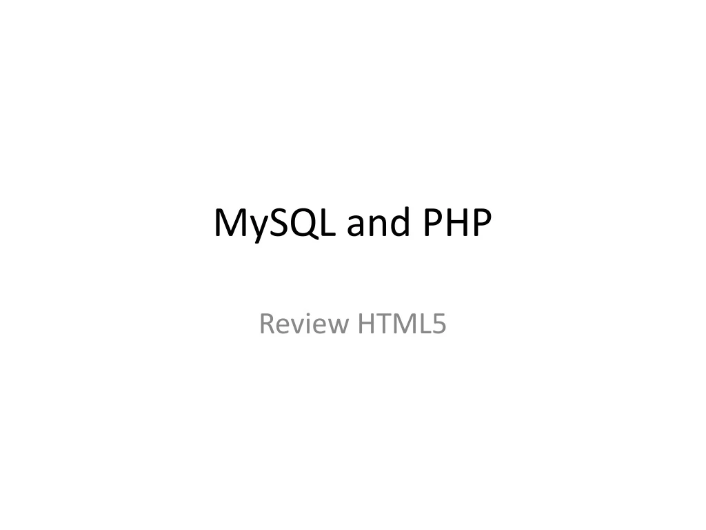 mysql and php