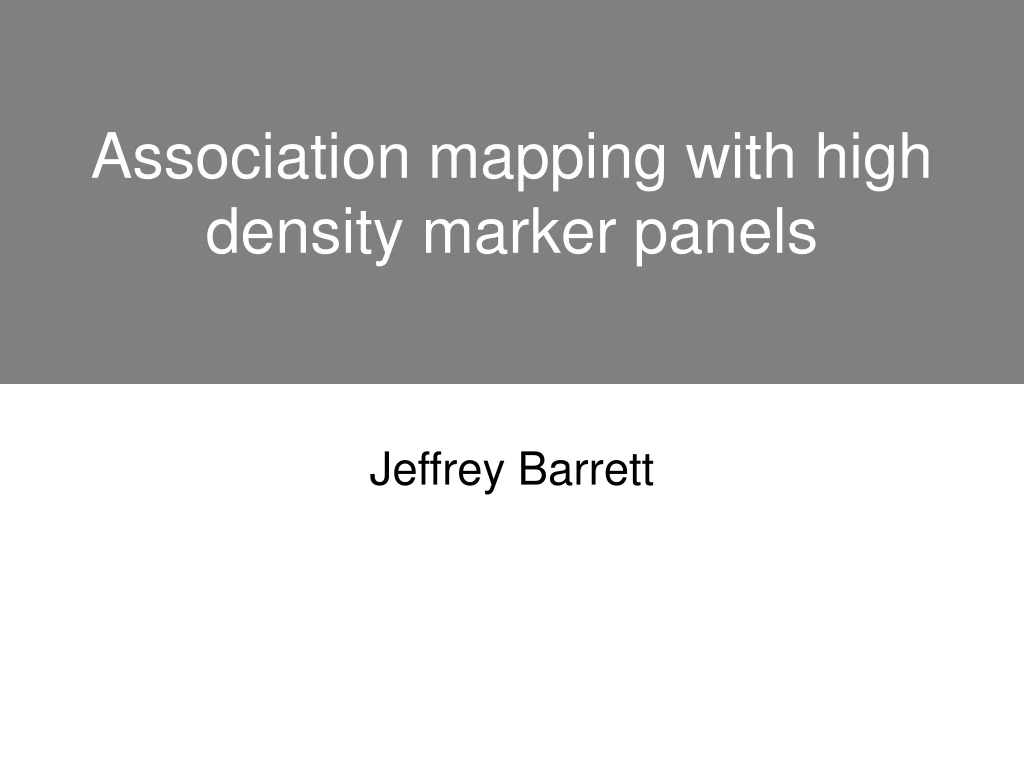 association mapping with high density marker panels