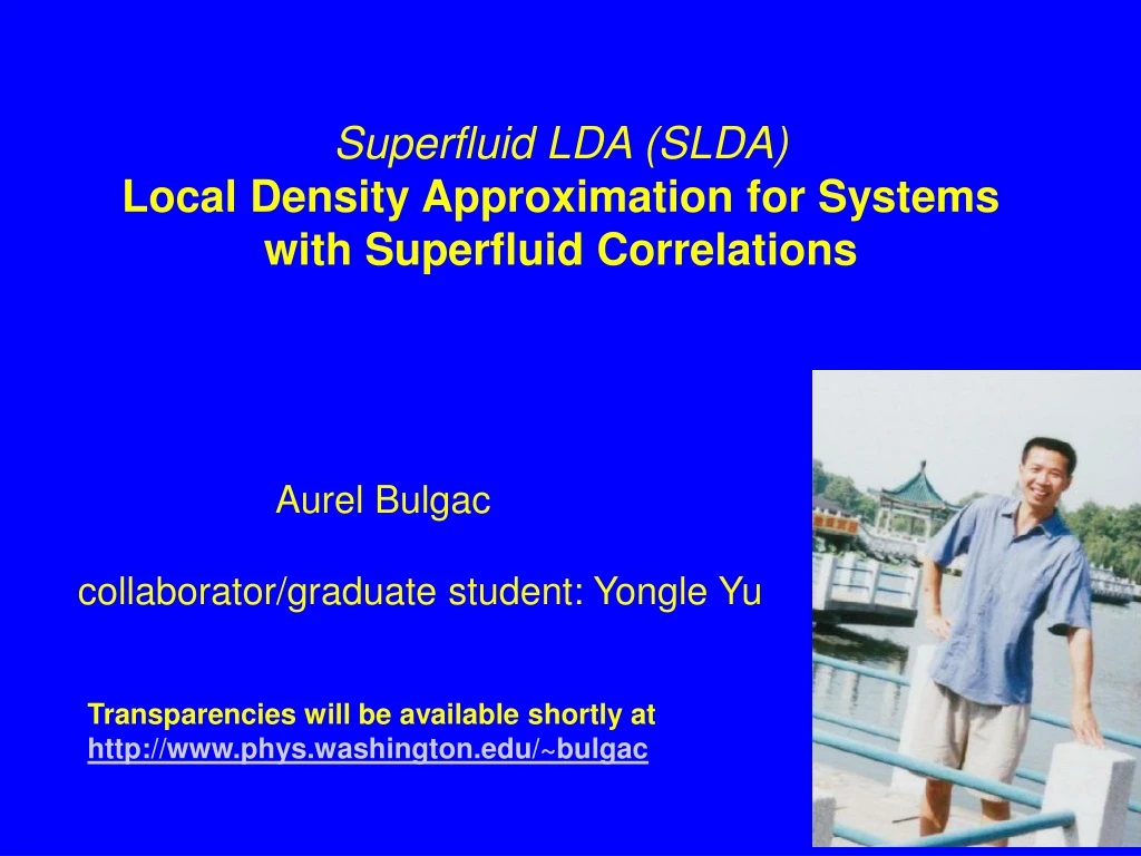 superfluid lda slda local density approximation for systems with superfluid correlations