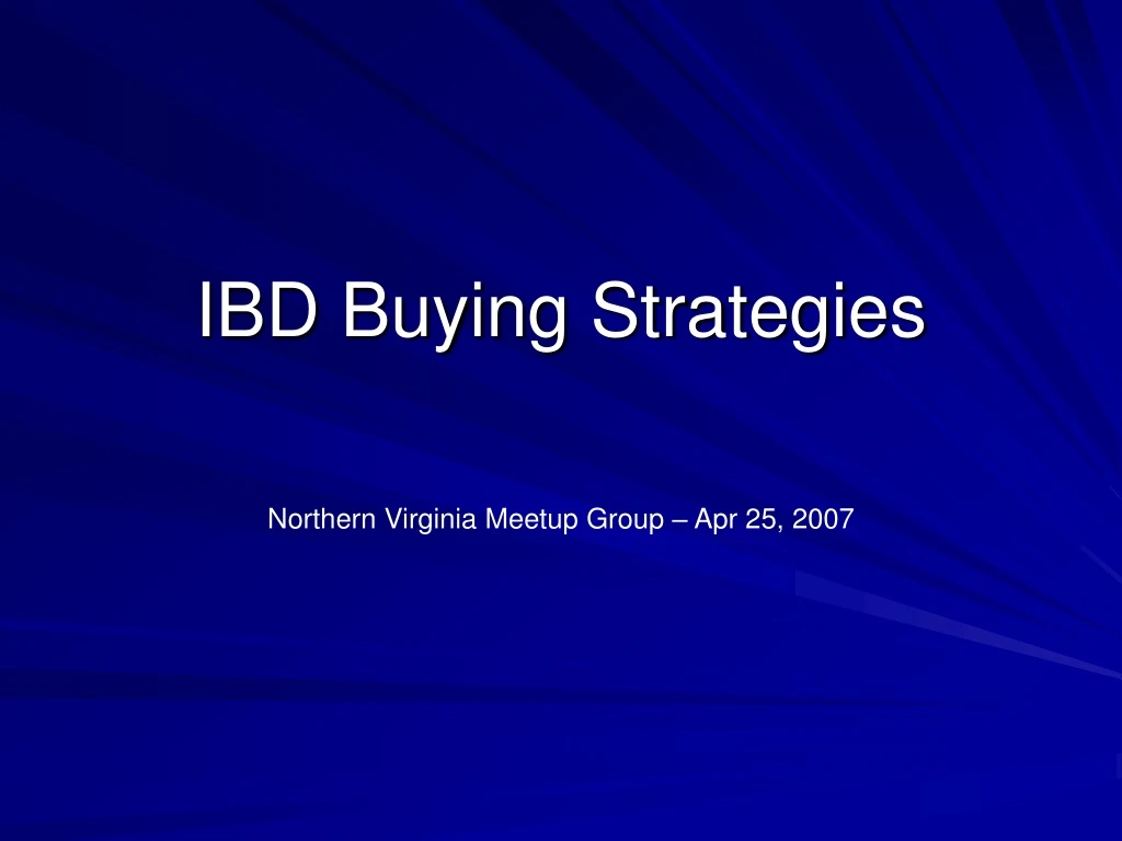 ibd buying strategies