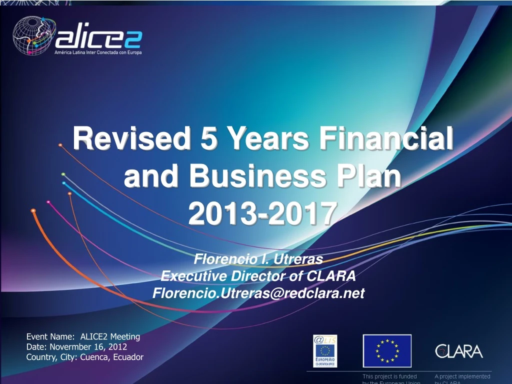 revised 5 years financial and business plan 2013