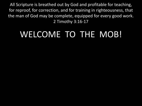 Welcome to the MOB! Website: ibcmob