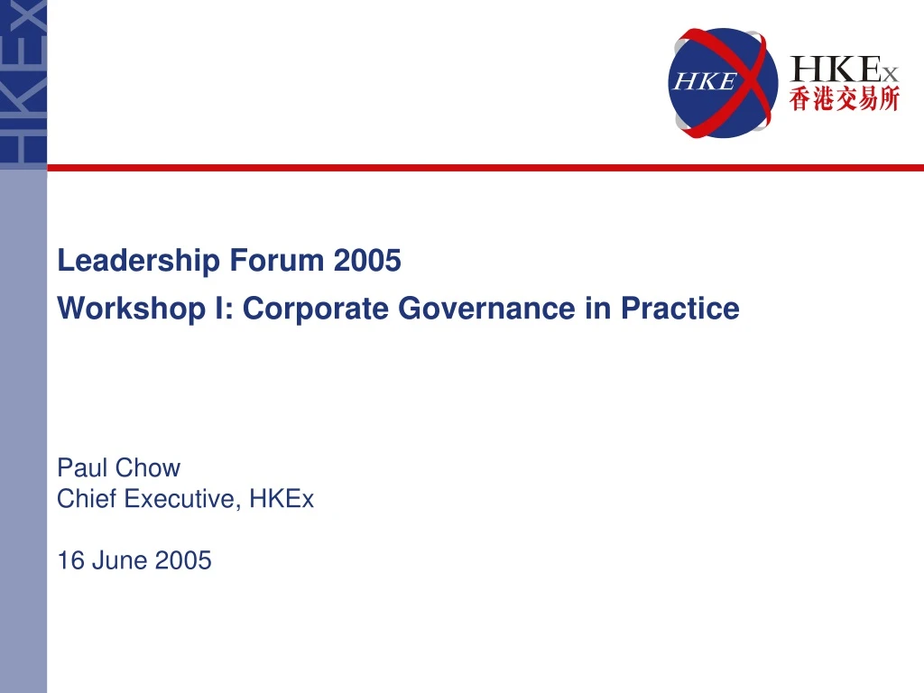 leadership forum 2005 workshop i corporate