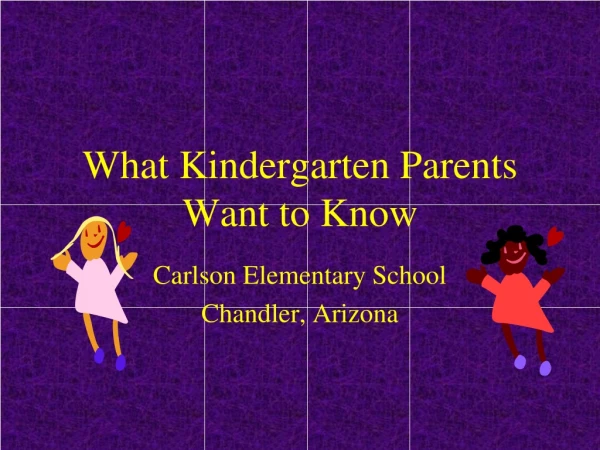 What Kindergarten Parents Want to Know