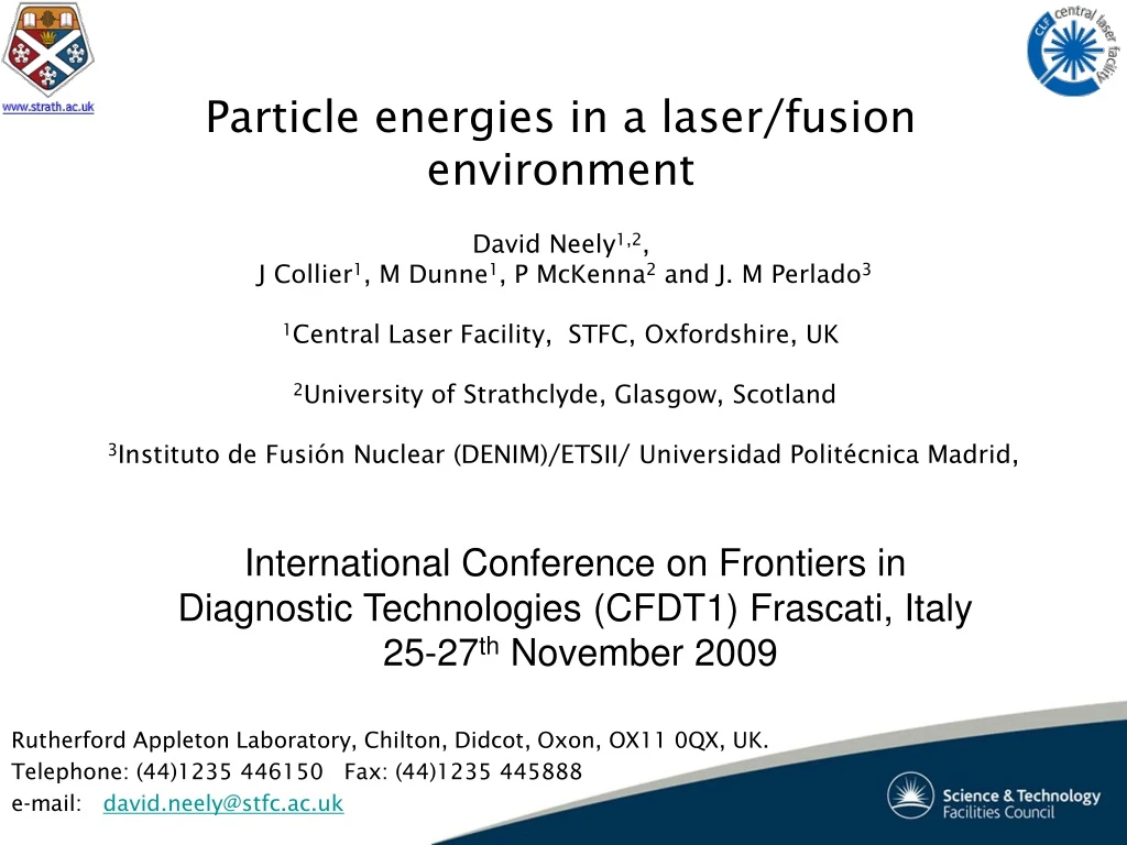 particle energies in a laser fusion environment