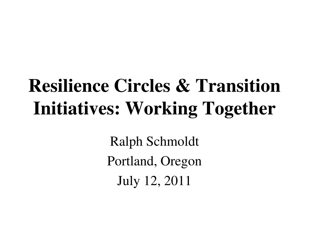 resilience circles transition initiatives working together