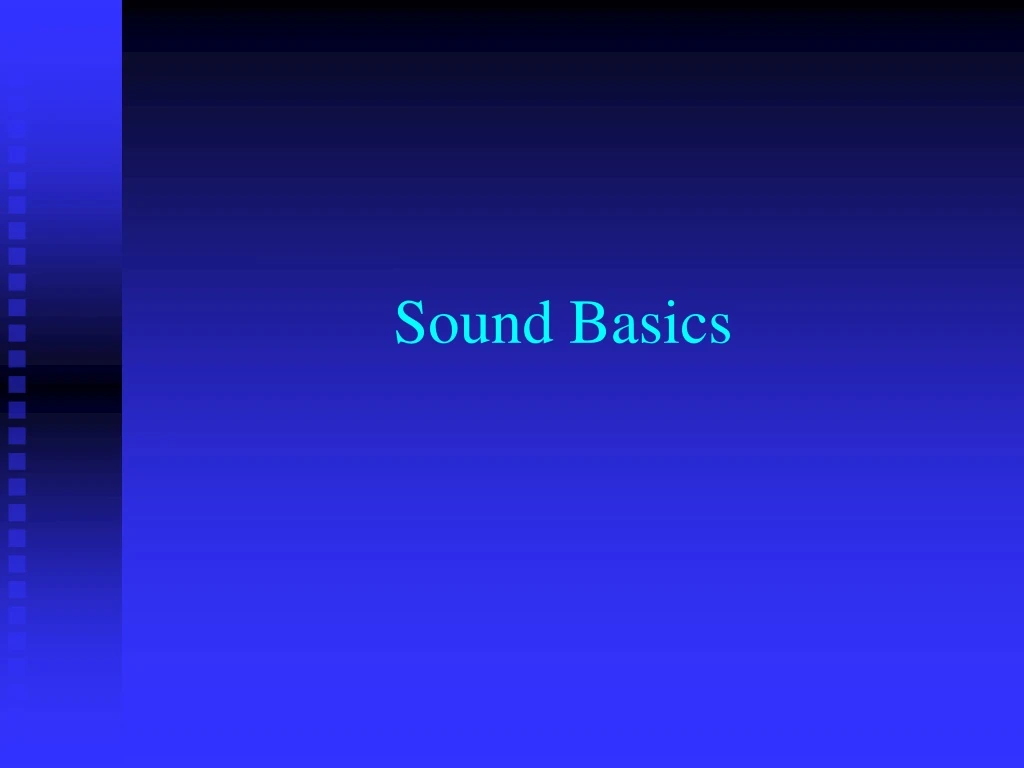 sound basics
