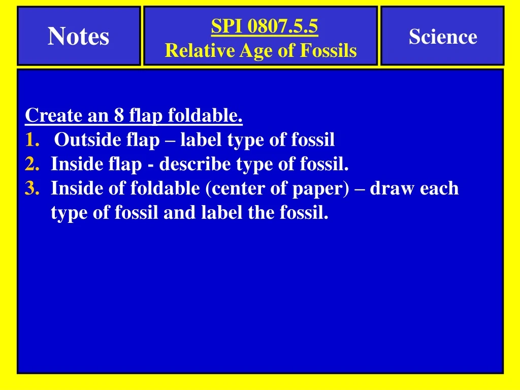 spi 0807 5 5 relative age of fossils