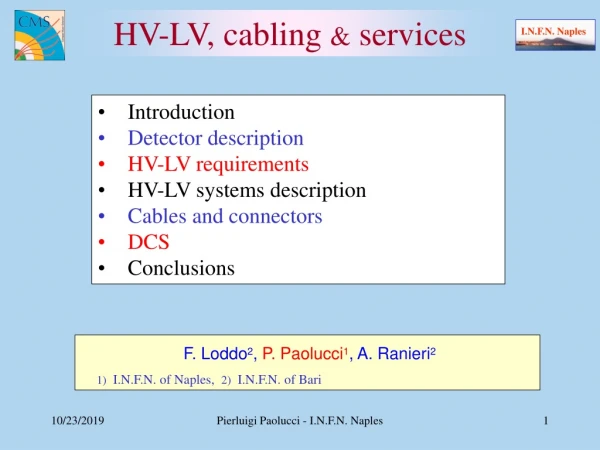 HV-LV, cabling &amp; services
