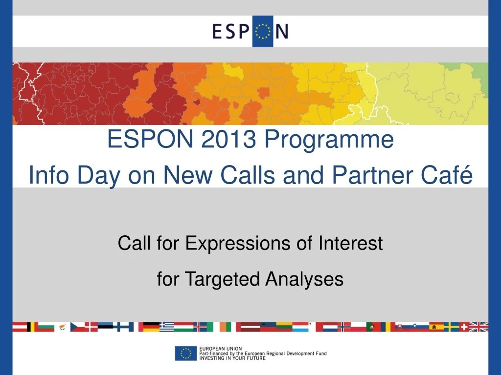 espon 2013 programme info day on new calls