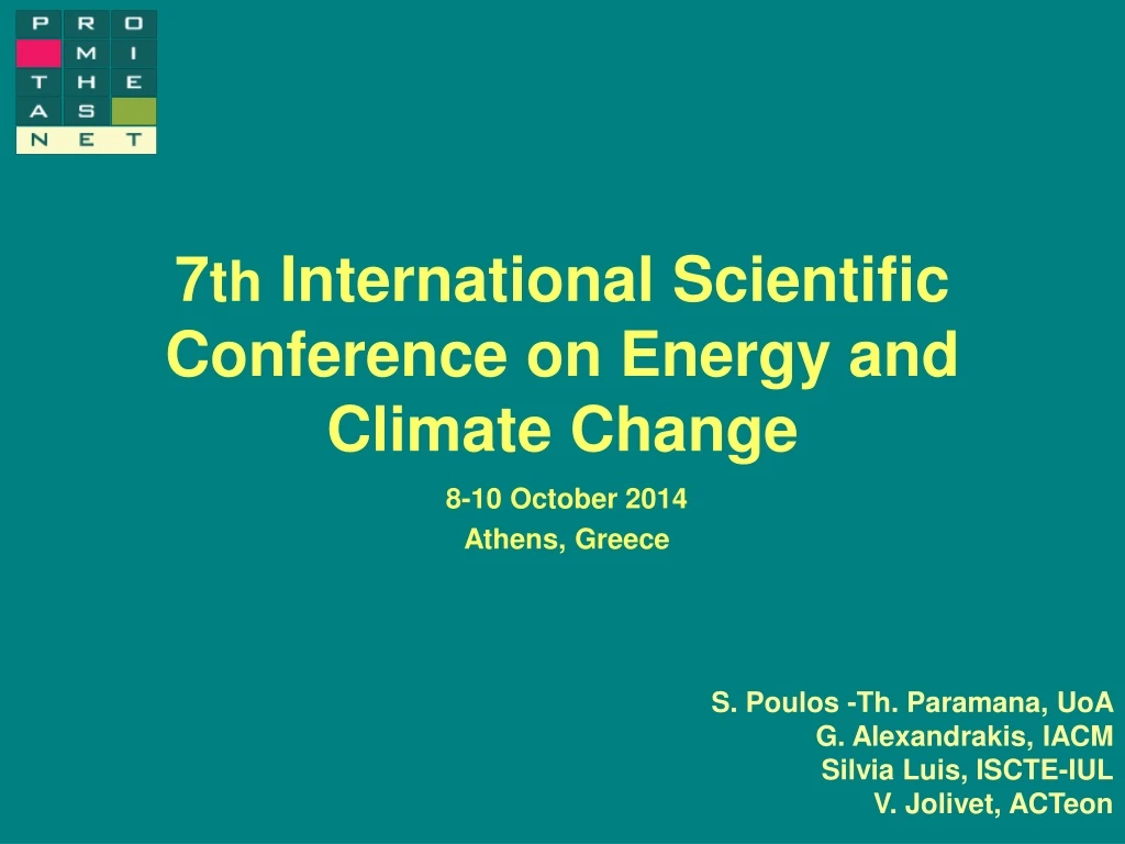 7 th international scientific conference on energy and climate change