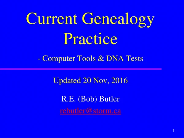 Current Genealogy Practice
