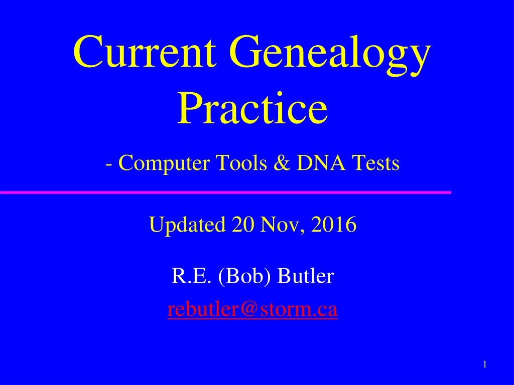 current genealogy practice