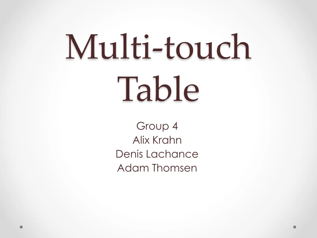 multi touch table