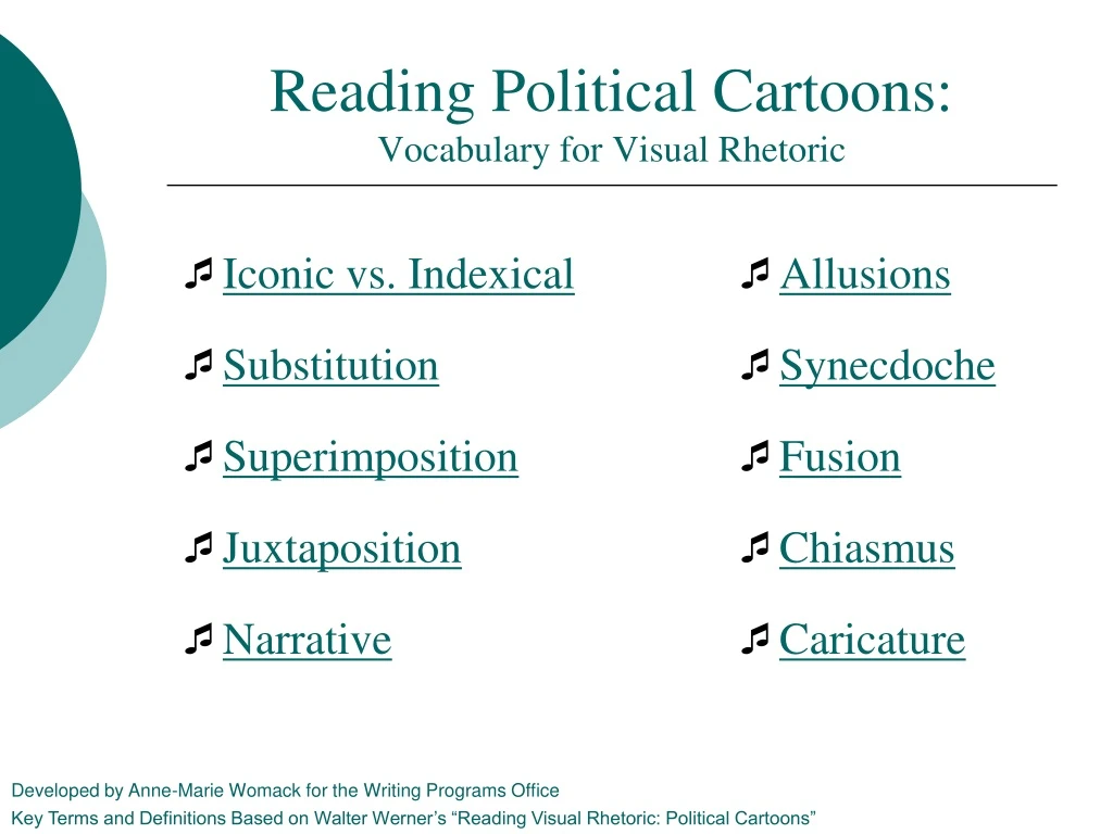 reading political cartoons vocabulary for visual rhetoric