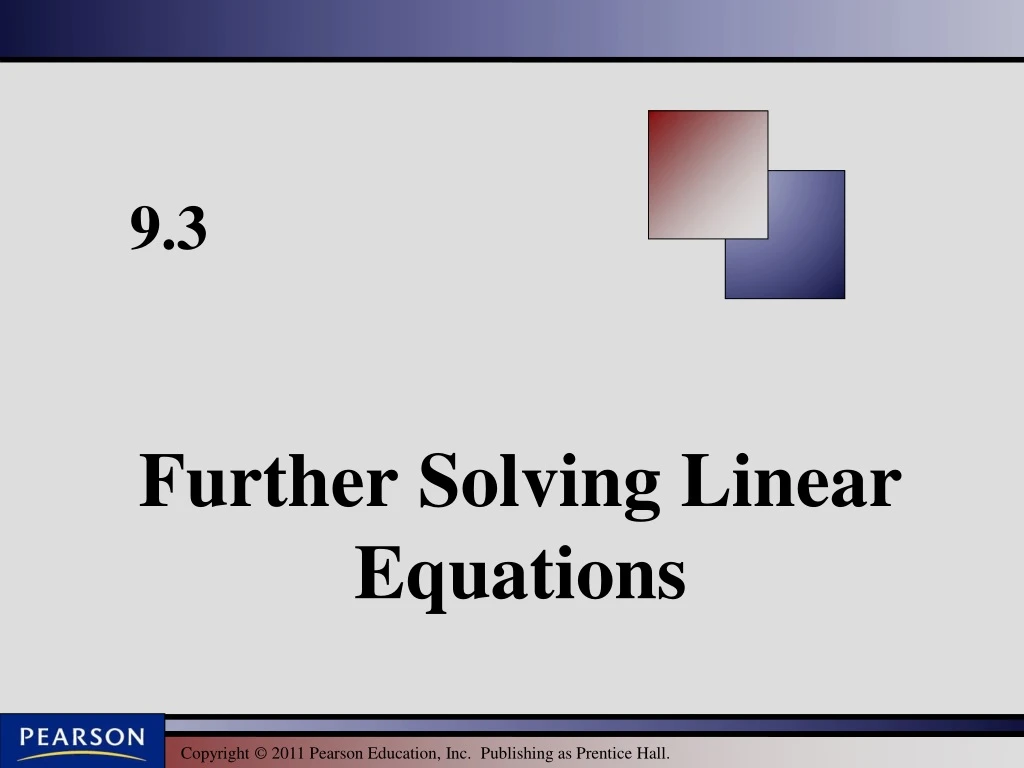 further solving linear equations