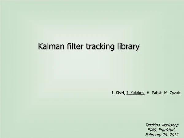 Kalman filter tracking library