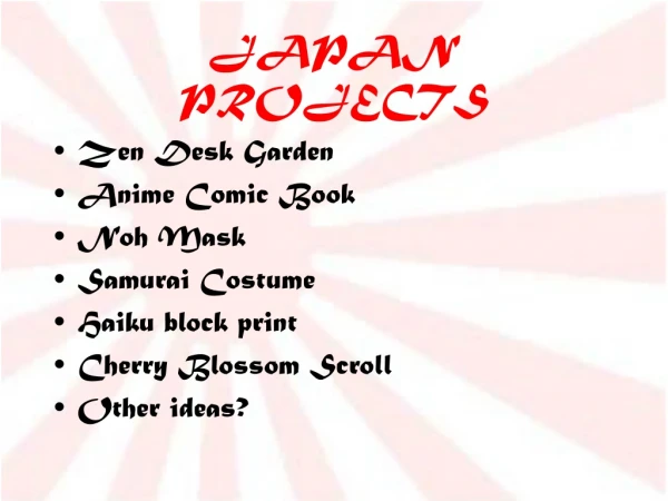 JAPAN PROJECTS