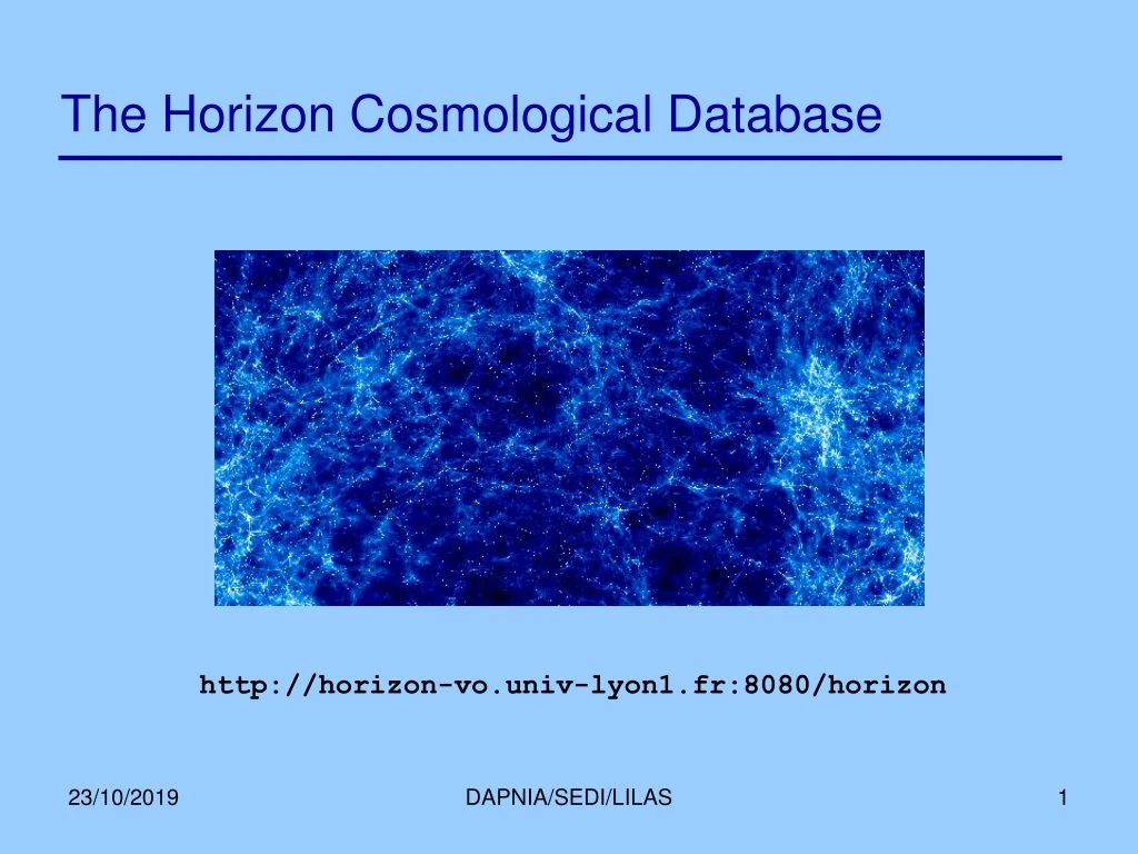 the horizon cosmological database