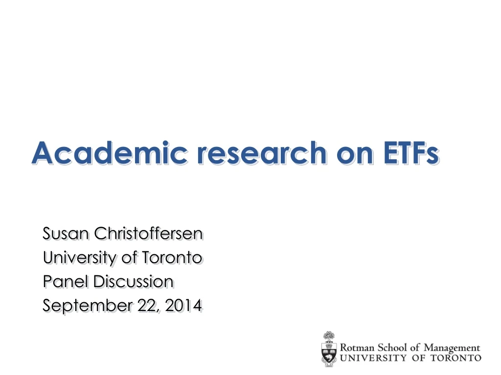academic research on etfs