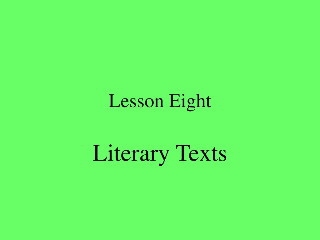 lesson eight