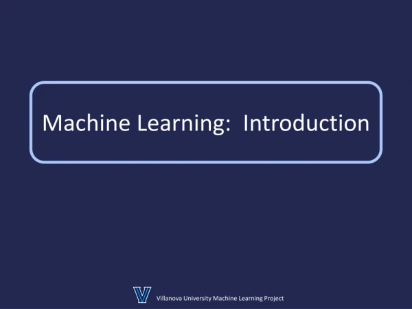 Machine Learning: Introduction