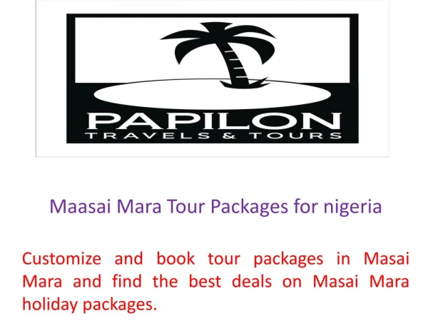 Maasai Mara Tour Packages for nigeria