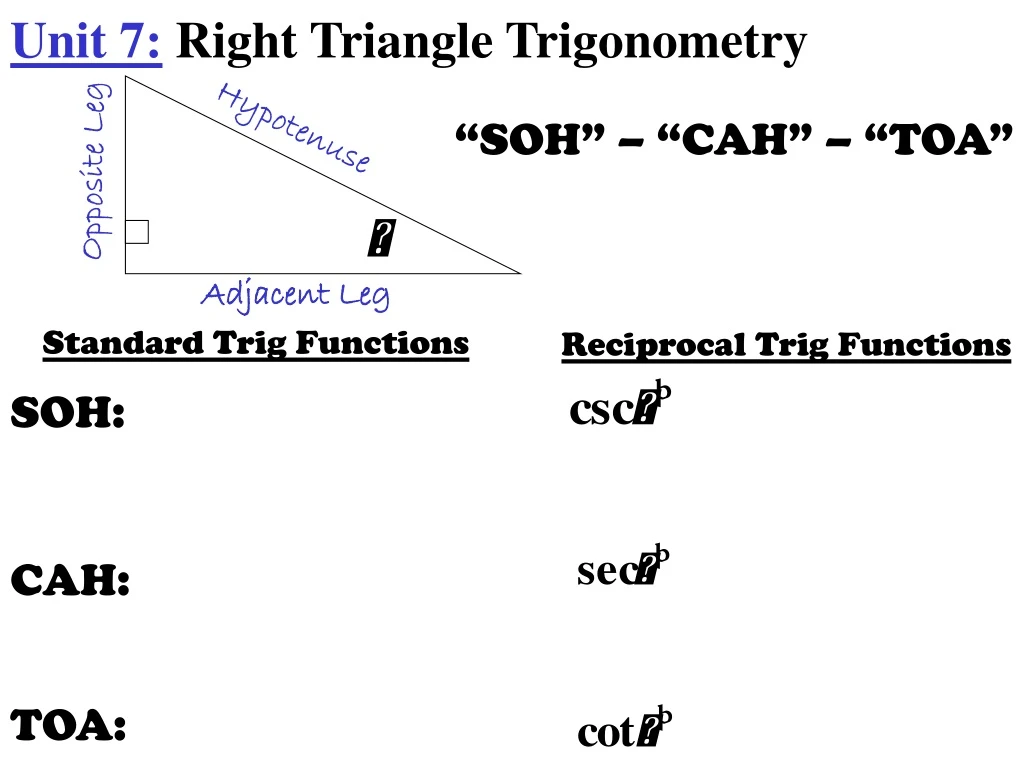 unit 7 right triangle trigonometry