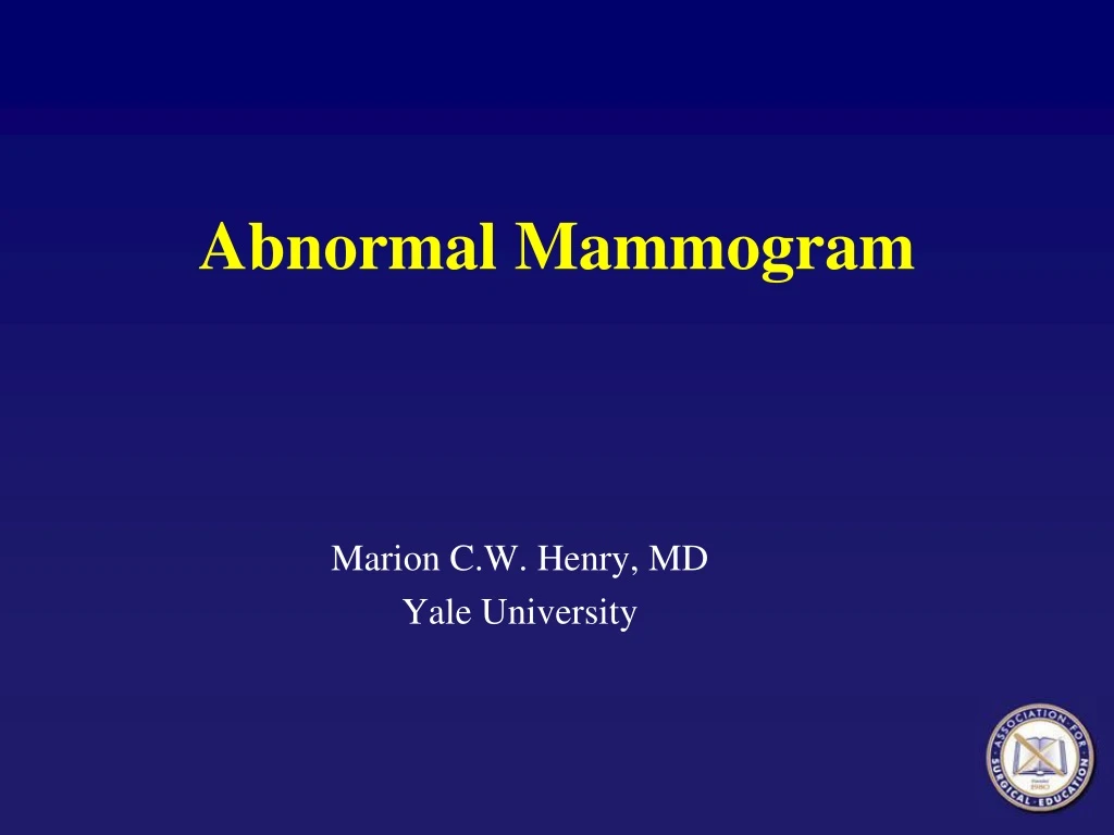 abnormal mammogram