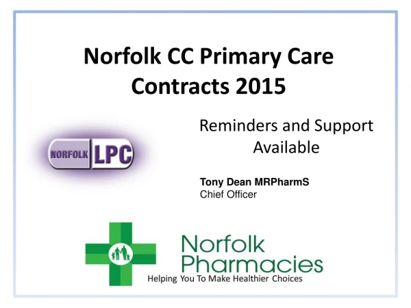 Norfolk CC Primary Care Contracts 2015