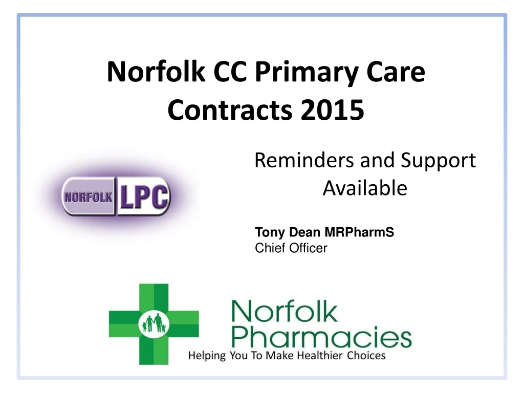 norfolk cc primary care contracts 2015