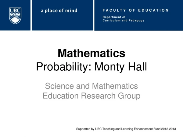 Mathematics Probability: Monty Hall