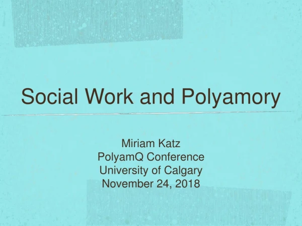 Social Work and Polyamory