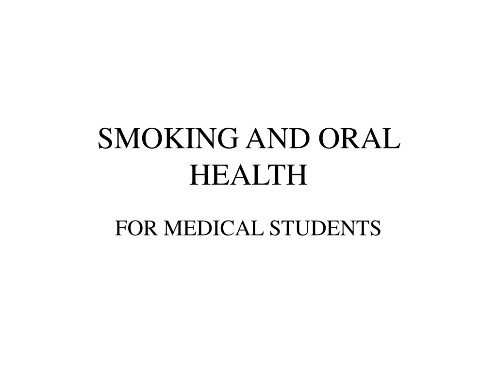 smoking and oral health