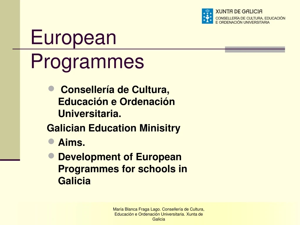 european programmes